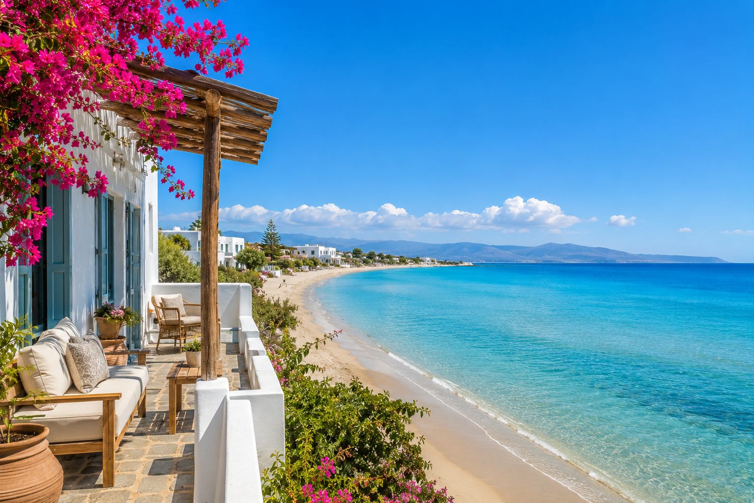 Beachfront apartments in Naxos