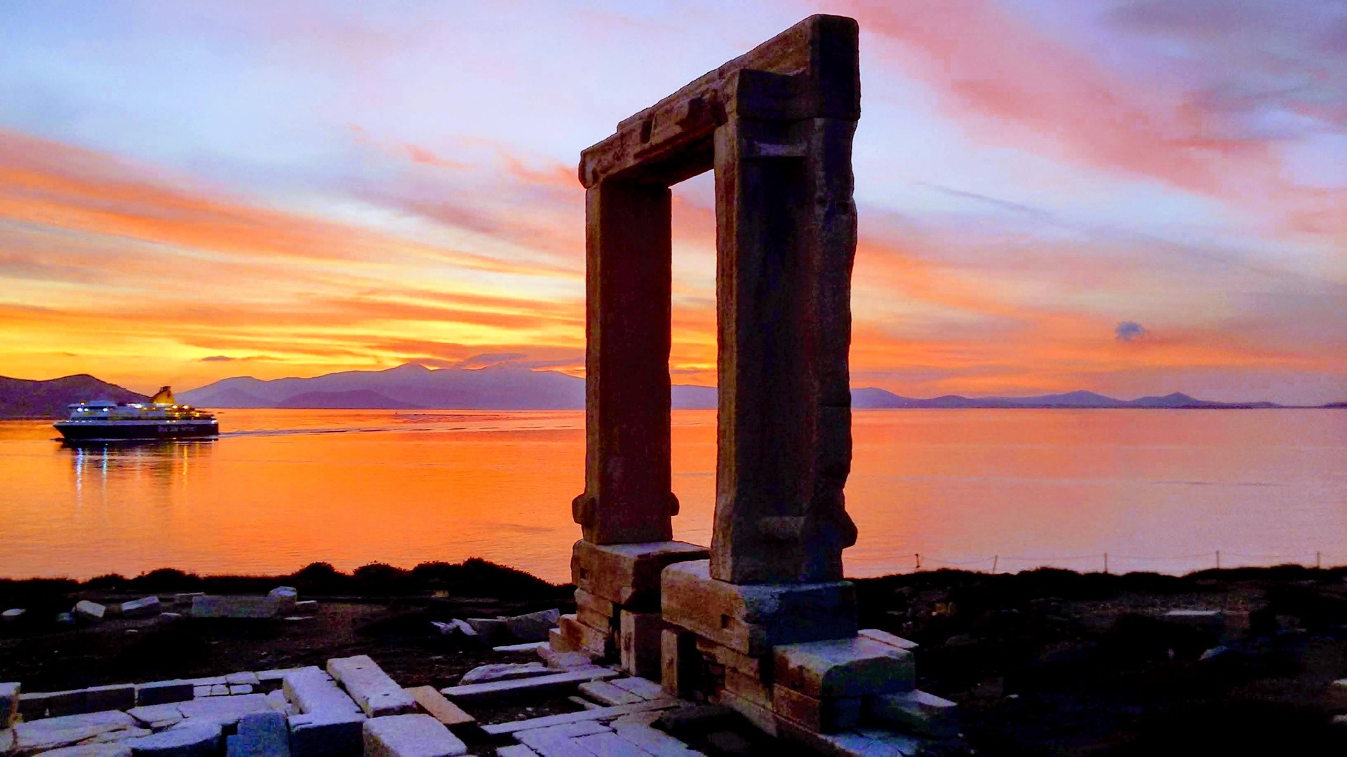 Naxos apartments and island view